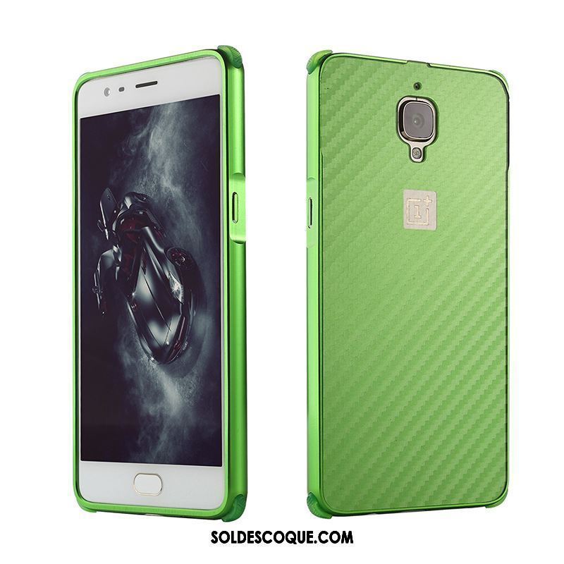 Coque Oneplus 3 Border Modèle Fleurie Vert Métal Chaud En Ligne