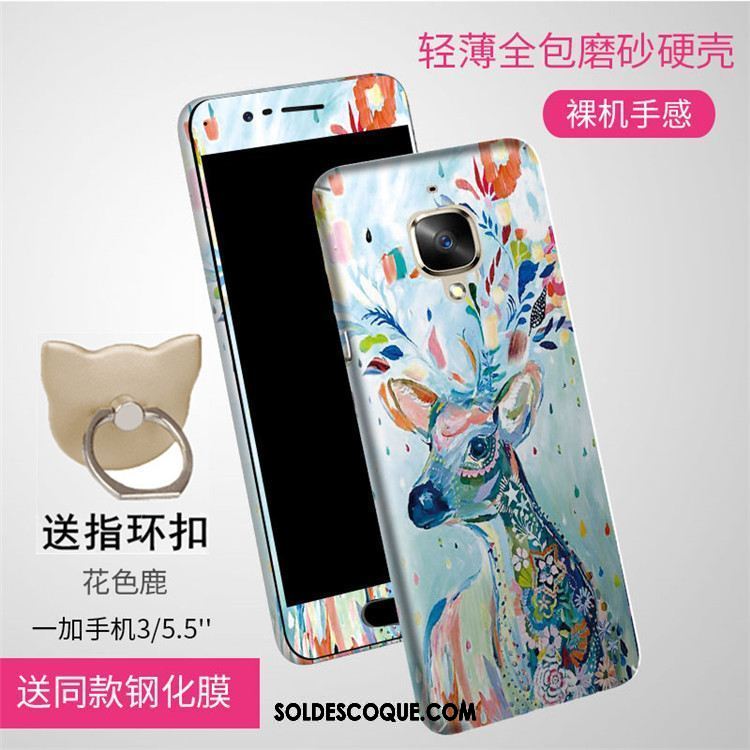 Coque Oneplus 3 Dessin Animé Protection Téléphone Portable Délavé En Daim Membrane Soldes