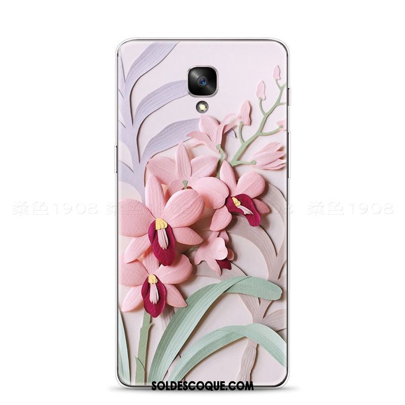 Coque Oneplus 3 Fluide Doux Dimensionnel Rose Style Chinois Vintage Pas Cher