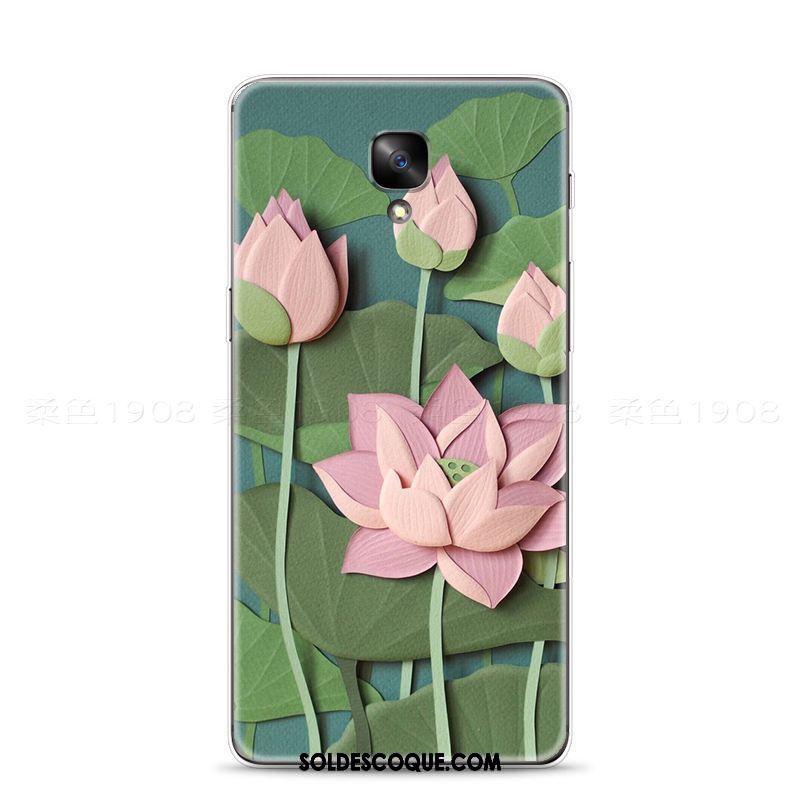 Coque Oneplus 3 Fluide Doux Dimensionnel Rose Style Chinois Vintage Pas Cher