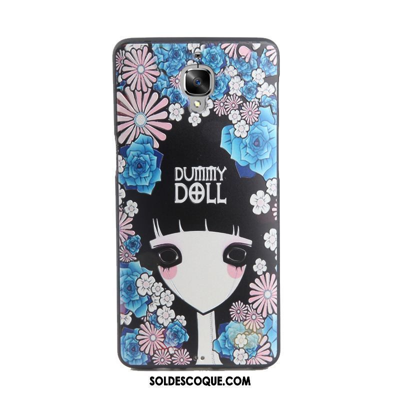 Coque Oneplus 3 Gaufrage Peinture Rose Fluide Doux Personnalité Soldes