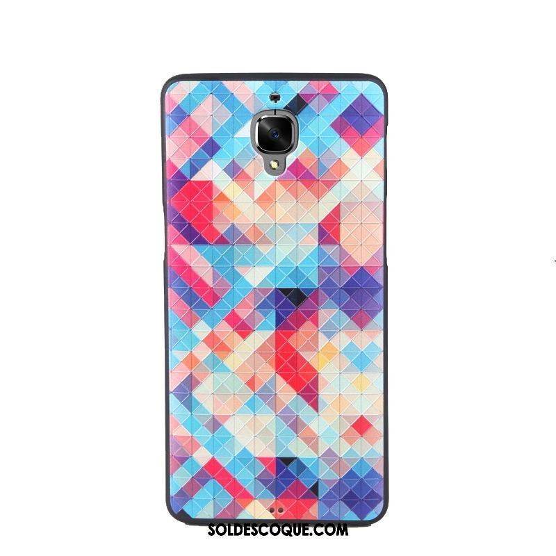 Coque Oneplus 3 Gaufrage Peinture Rose Fluide Doux Personnalité Soldes