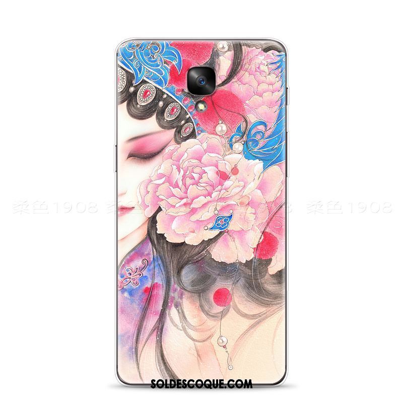 Coque Oneplus 3 Opéra De Pékin Téléphone Portable Hua Dan Style Chinois Rose Pas Cher