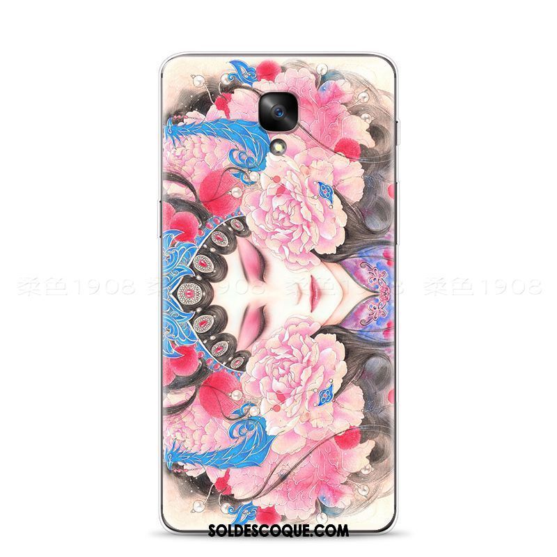 Coque Oneplus 3 Opéra De Pékin Téléphone Portable Hua Dan Style Chinois Rose Pas Cher