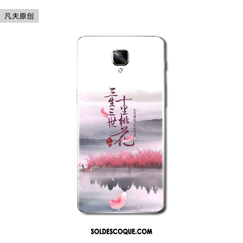 Coque Oneplus 3 Rose Téléphone Portable Protection Fluide Doux Fleur De Pêche France