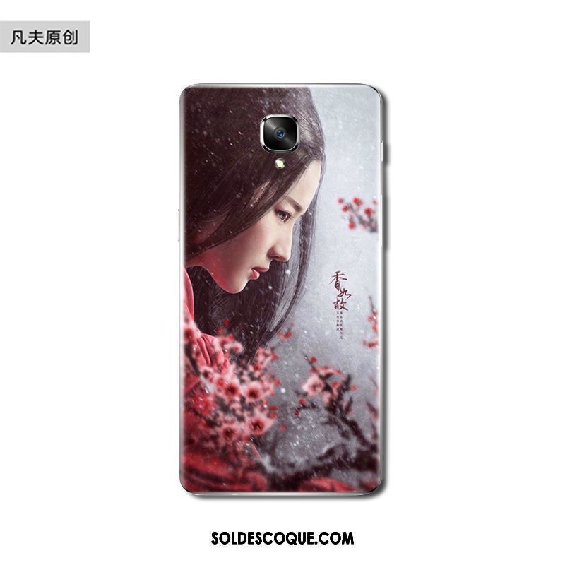 Coque Oneplus 3 Rose Téléphone Portable Protection Fluide Doux Fleur De Pêche France