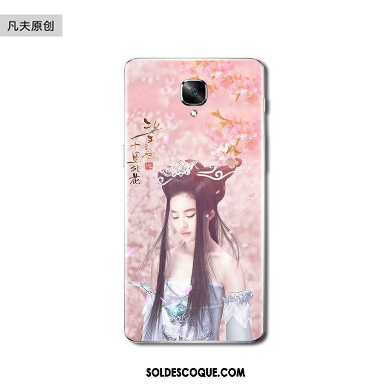 Coque Oneplus 3 Rose Téléphone Portable Protection Fluide Doux Fleur De Pêche France