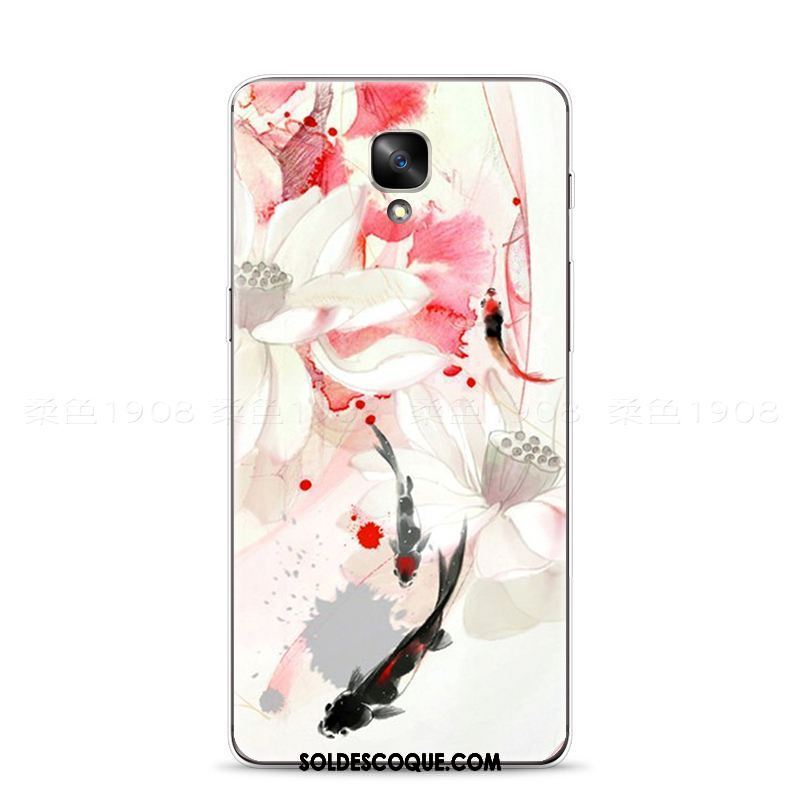 Coque Oneplus 3 Vintage Rose Art Gaufrage Étui Pas Cher