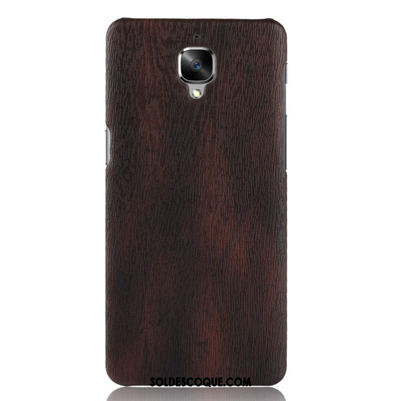 Coque Oneplus 3 Violet Incassable Téléphone Portable Cuir Grain De Bois En Ligne