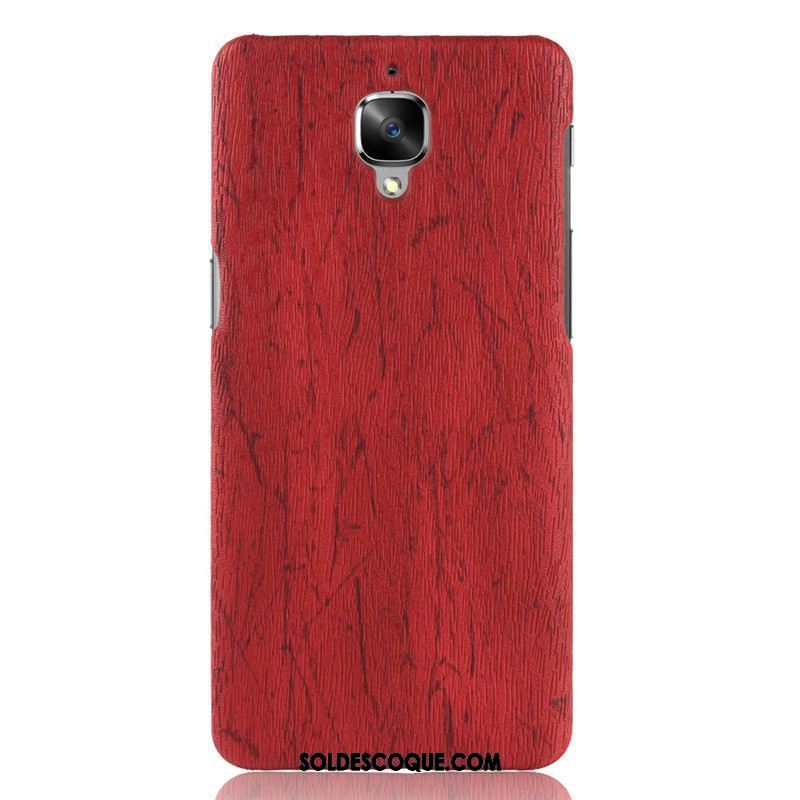 Coque Oneplus 3 Violet Incassable Téléphone Portable Cuir Grain De Bois En Ligne