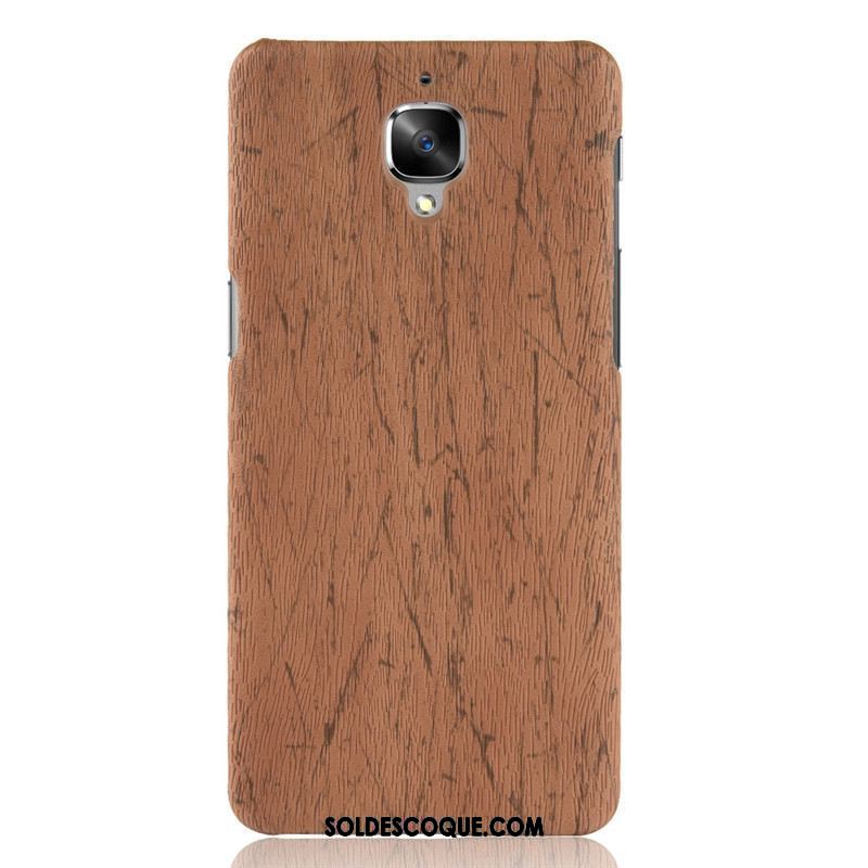 Coque Oneplus 3 Violet Incassable Téléphone Portable Cuir Grain De Bois En Ligne