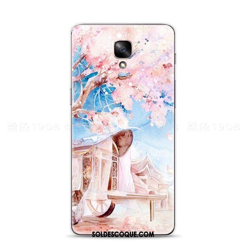 Coque Oneplus 3t Gaufrage Style Chinois Rose Téléphone Portable Couleur Soldes