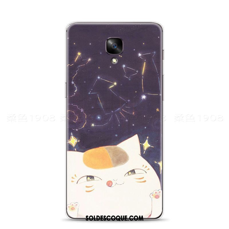 Coque Oneplus 3t Noir Chat Fluide Doux Téléphone Portable Dessin Animé Pas Cher