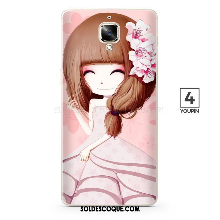 Coque Oneplus 3t Protection Simple Silicone Rose Charmant Housse En Ligne