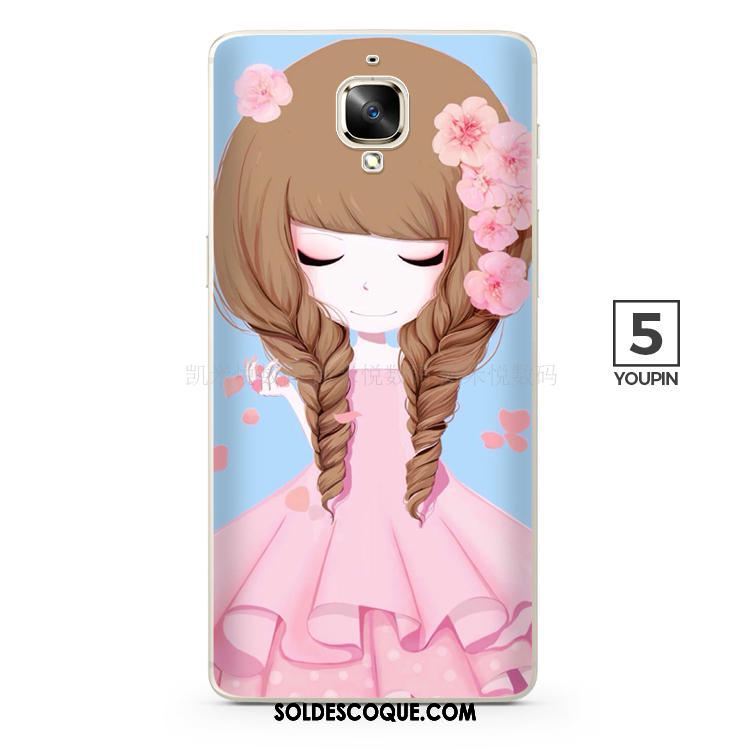 Coque Oneplus 3t Protection Simple Silicone Rose Charmant Housse En Ligne