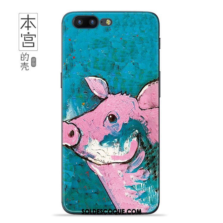 Coque Oneplus 5 Art Bleu Peinture À L'huile Personnalité Fluide Doux Soldes