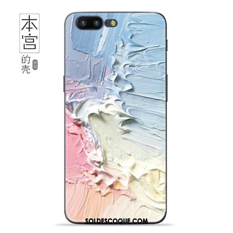 Coque Oneplus 5 Art Bleu Peinture À L'huile Personnalité Fluide Doux Soldes