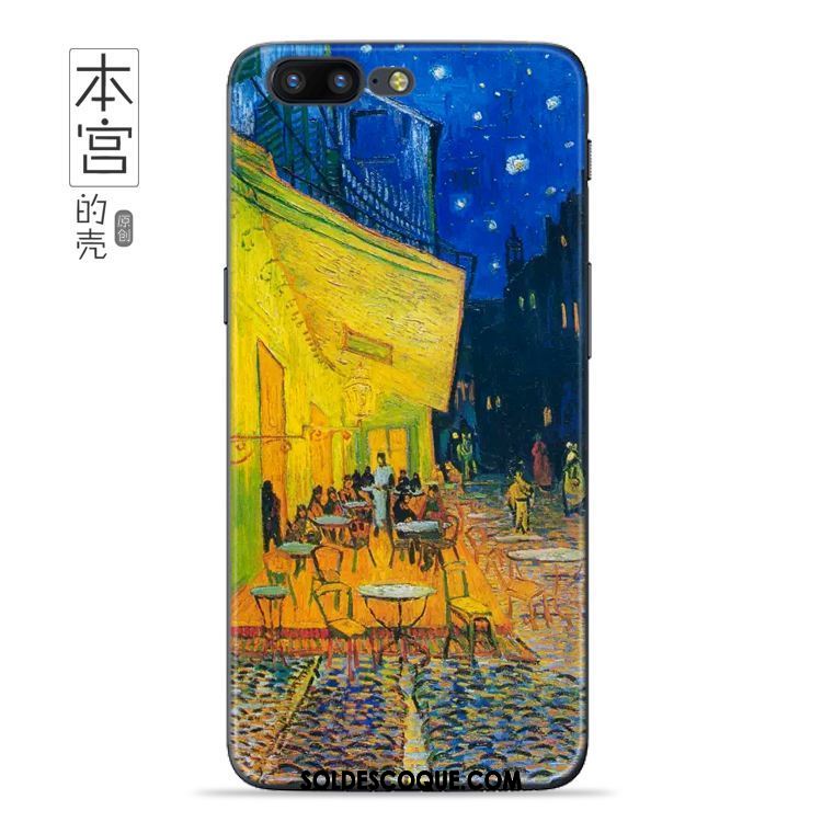 Coque Oneplus 5 Art Bleu Peinture À L'huile Personnalité Fluide Doux Soldes