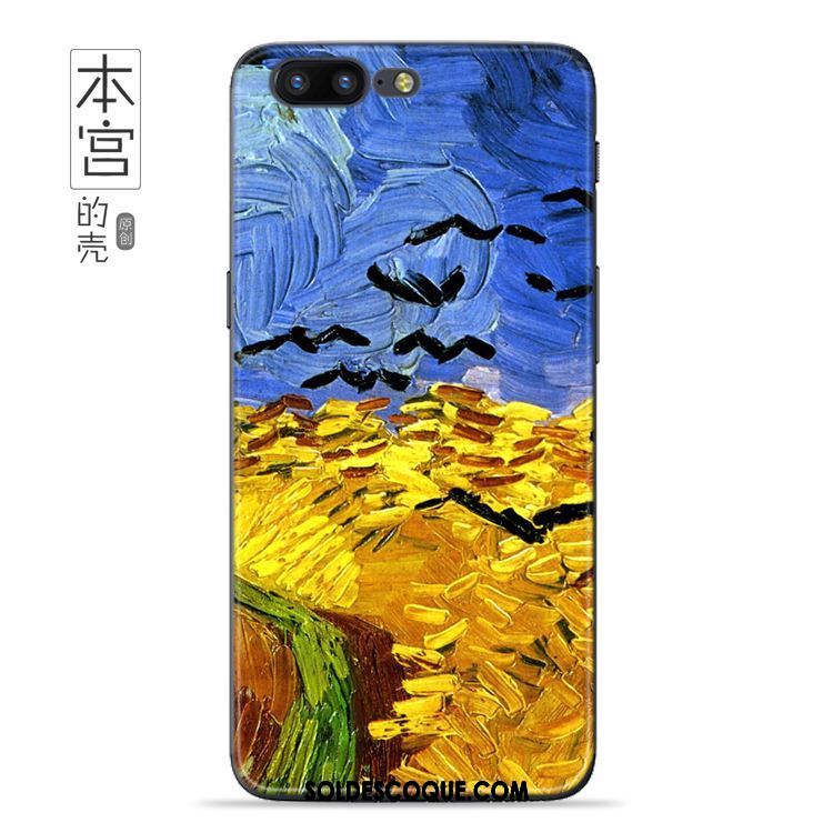 Coque Oneplus 5 Art Bleu Peinture À L'huile Personnalité Fluide Doux Soldes