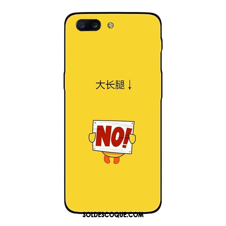 Coque Oneplus 5 Noir Charmant Incassable Silicone Jaune Soldes