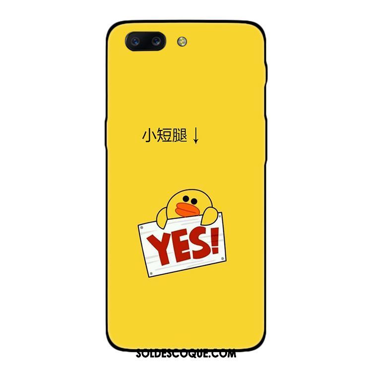 Coque Oneplus 5 Noir Charmant Incassable Silicone Jaune Soldes