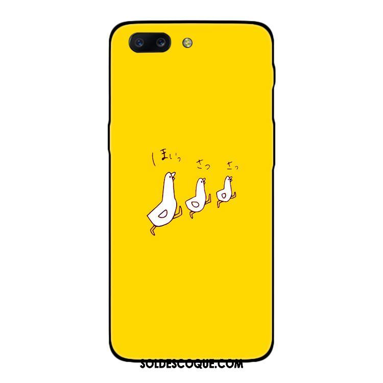 Coque Oneplus 5 Noir Charmant Incassable Silicone Jaune Soldes