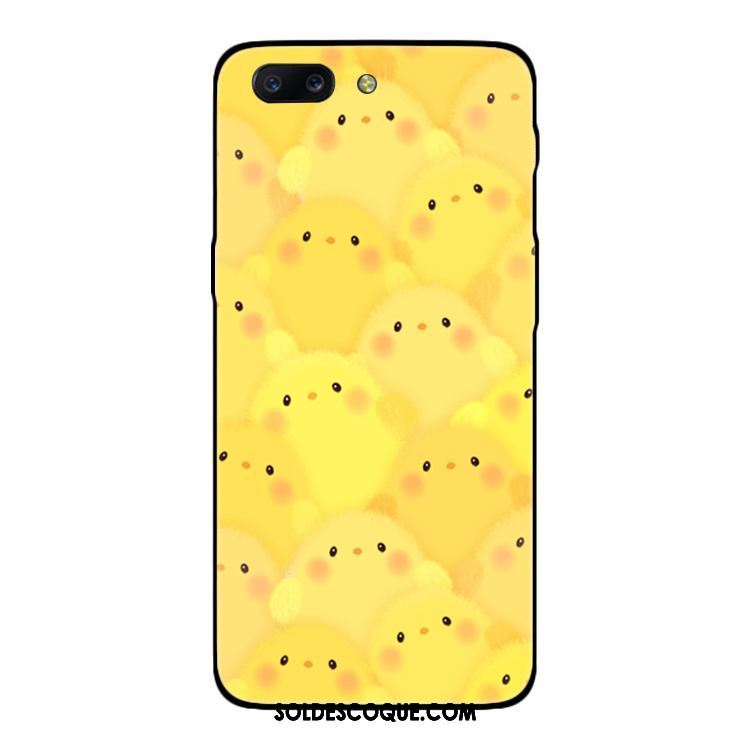 Coque Oneplus 5 Noir Charmant Incassable Silicone Jaune Soldes