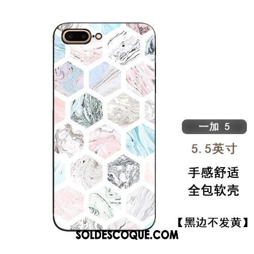 Coque Oneplus 5 Ornements Suspendus Incassable Blanc Modèle Fleurie Rose Pas Cher