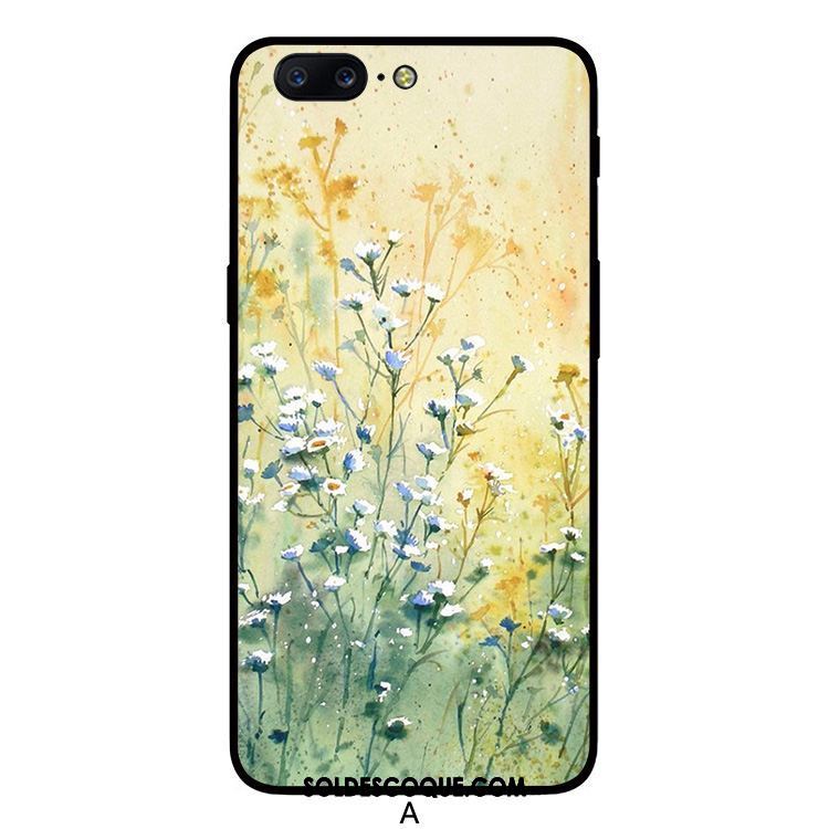 Coque Oneplus 5 Téléphone Portable Petite Marguerite Vert Fluide Doux Créatif En Vente