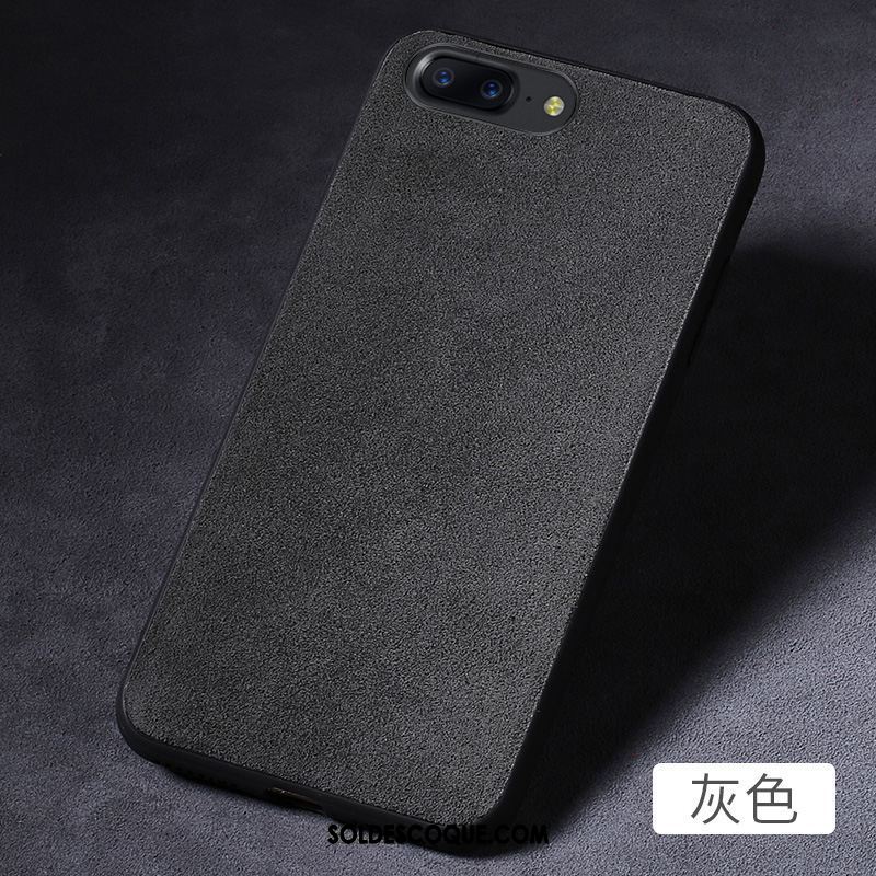 Coque Oneplus 5 Étui Créatif Téléphone Portable Noir Cuir Véritable En Vente