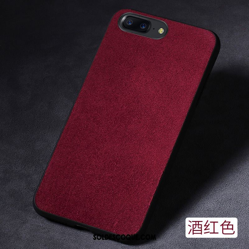 Coque Oneplus 5 Étui Créatif Téléphone Portable Noir Cuir Véritable En Vente