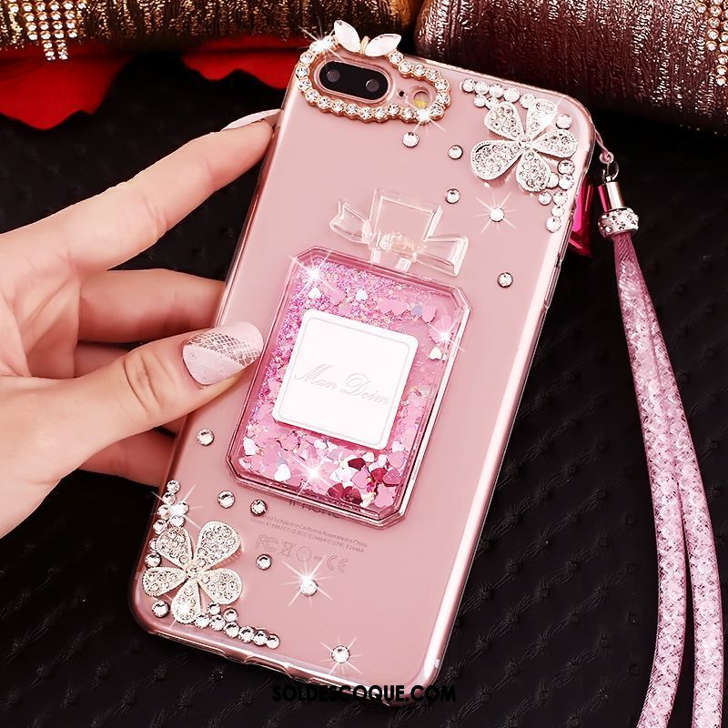 Coque Oneplus 5 Étui Quicksand Protection Rose Strass En Vente