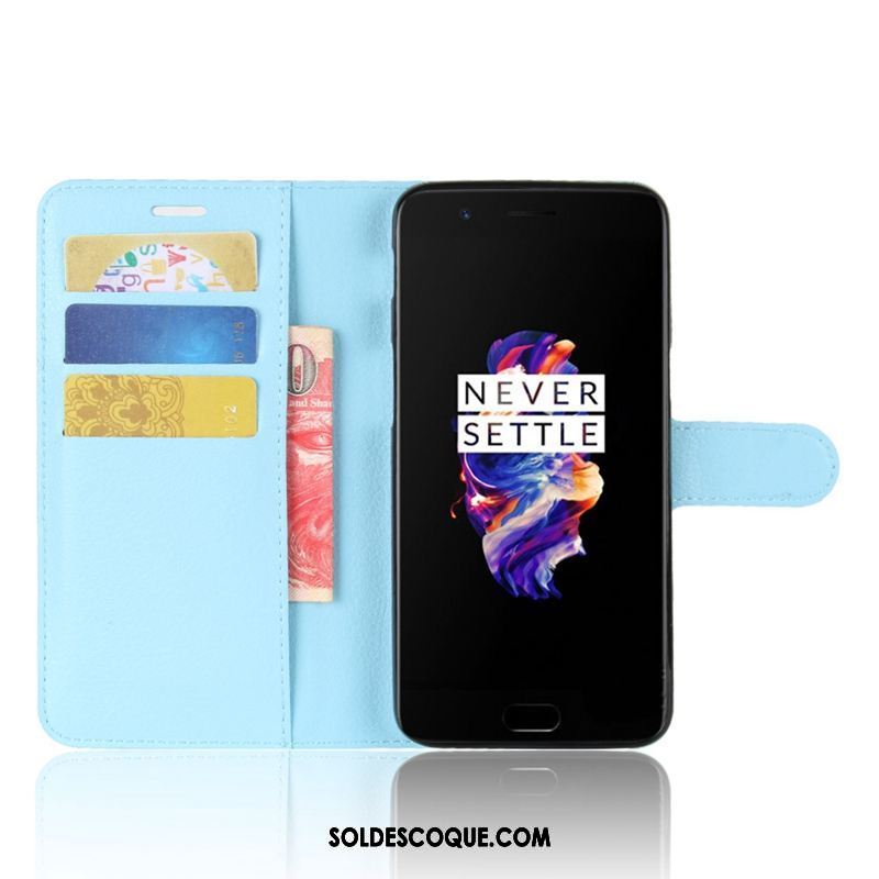 Coque Oneplus 5 Étui Étui En Cuir Téléphone Portable Protection Rouge Pas Cher