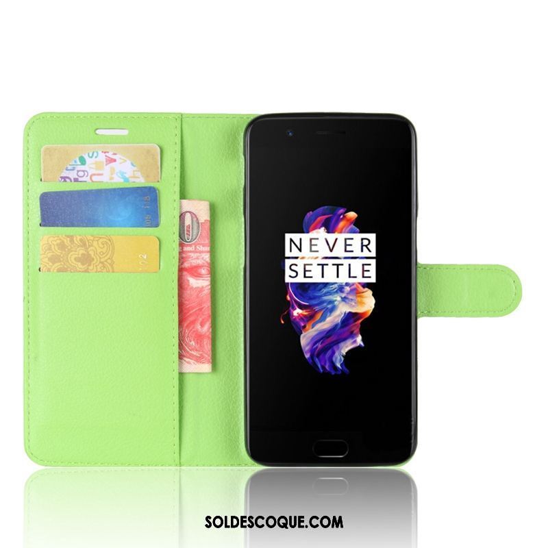 Coque Oneplus 5 Étui Étui En Cuir Téléphone Portable Protection Rouge Pas Cher