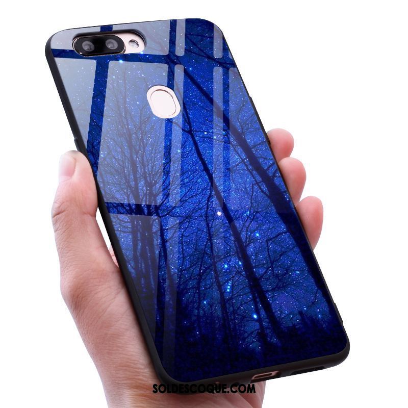 Coque Oneplus 5t Créatif Tendance Miroir Verre Trempé Bleu Housse Soldes