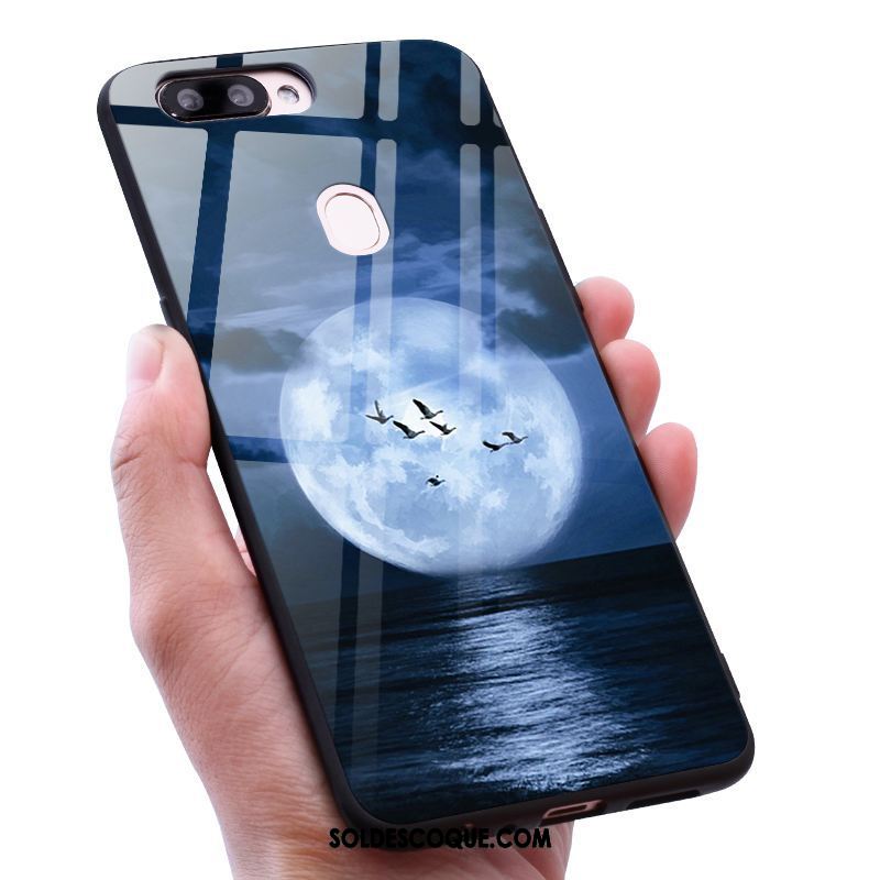 Coque Oneplus 5t Créatif Tendance Miroir Verre Trempé Bleu Housse Soldes