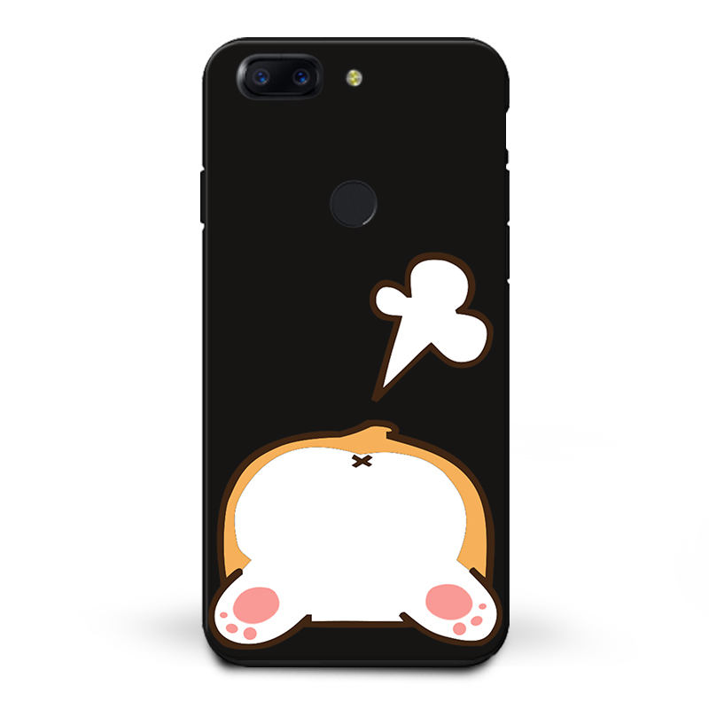 Coque Oneplus 5t Dessin Animé Créatif Téléphone Portable Chiens Noir Pas Cher