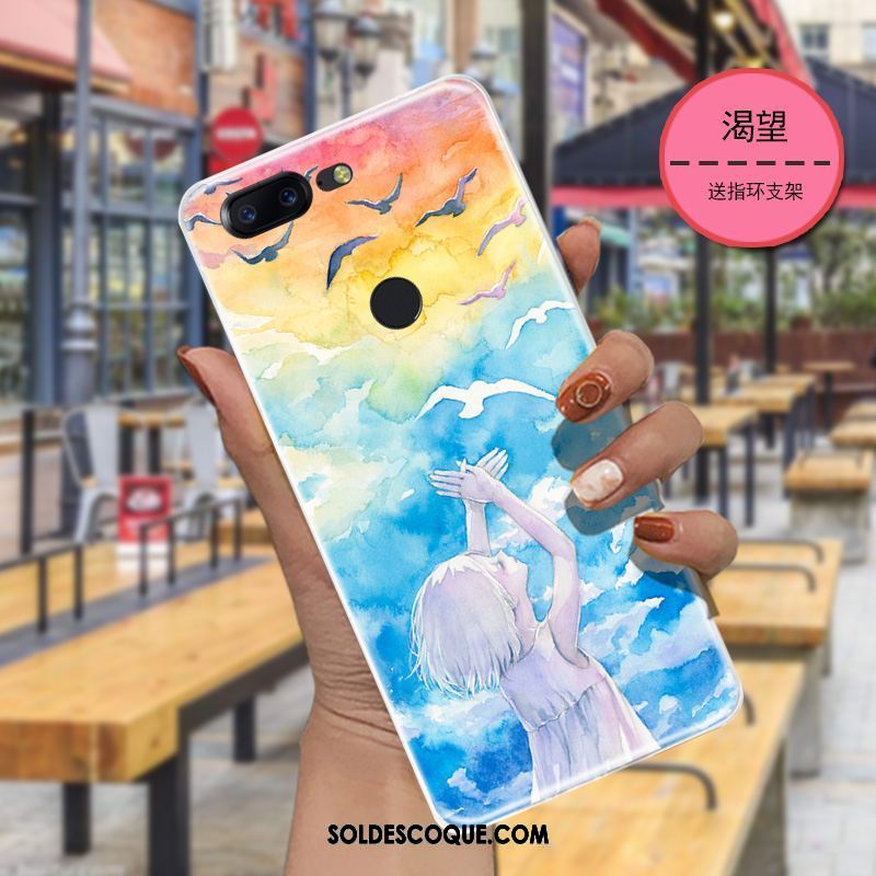 Coque Oneplus 5t Fluide Doux Silicone Téléphone Portable Ciel Étoilé Dessin Animé Pas Cher