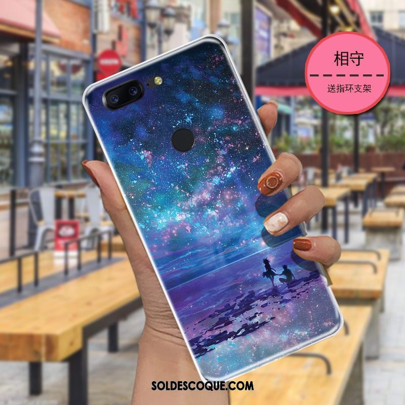 Coque Oneplus 5t Fluide Doux Silicone Téléphone Portable Ciel Étoilé Dessin Animé Pas Cher