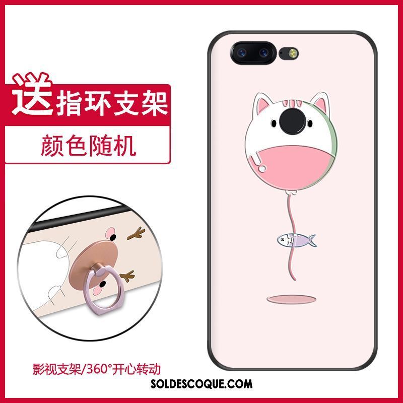 Coque Oneplus 5t Tout Compris Étui Rose Dessin Animé Incassable Pas Cher