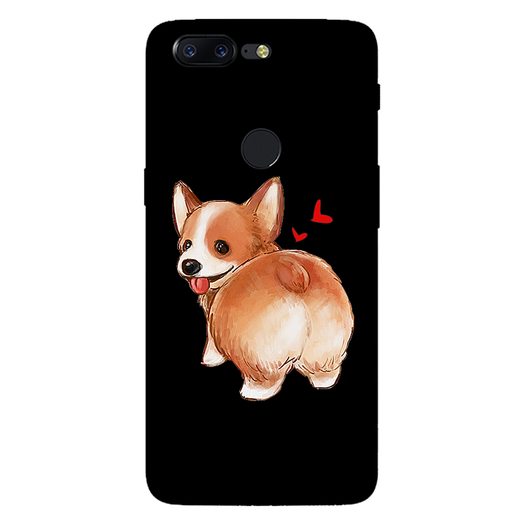 Coque Oneplus 5t Téléphone Portable Chiens Incassable Gaufrage Noir En Ligne