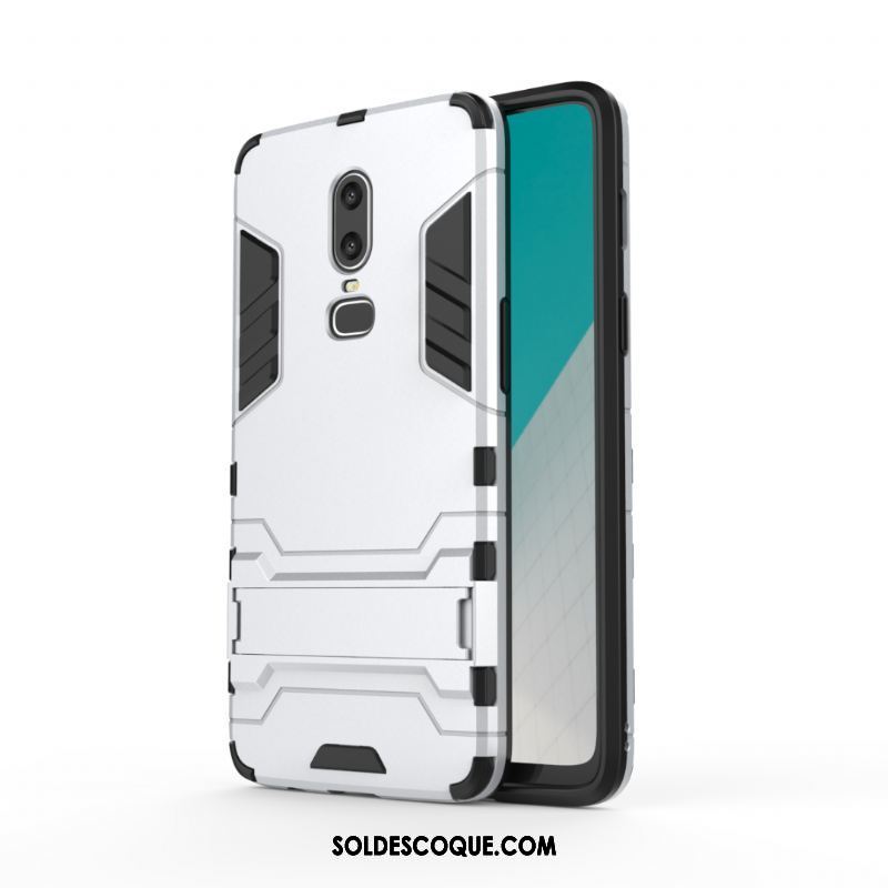 Coque Oneplus 6 Border Gris Étui Métal Incassable Soldes