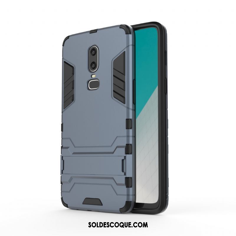 Coque Oneplus 6 Border Gris Étui Métal Incassable Soldes