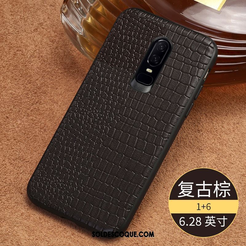 Coque Oneplus 6 Cuir Véritable Étui Nouveau Étui En Cuir Protection En Vente