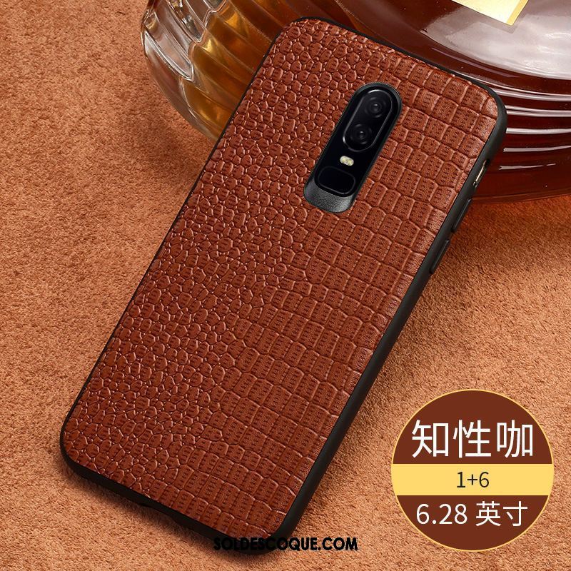 Coque Oneplus 6 Cuir Véritable Étui Nouveau Étui En Cuir Protection En Vente