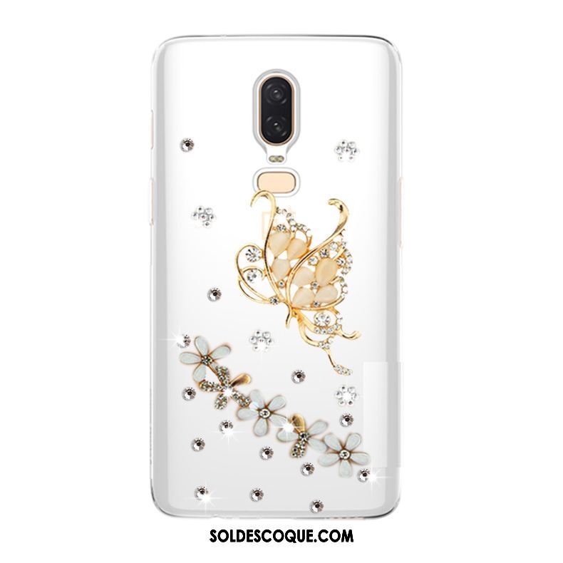 Coque Oneplus 6 Fluide Doux Strass Tendance Protection Étui En Vente