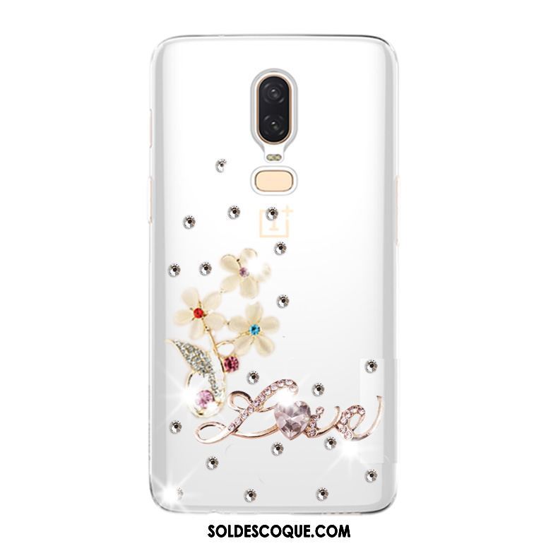 Coque Oneplus 6 Fluide Doux Strass Tendance Protection Étui En Vente