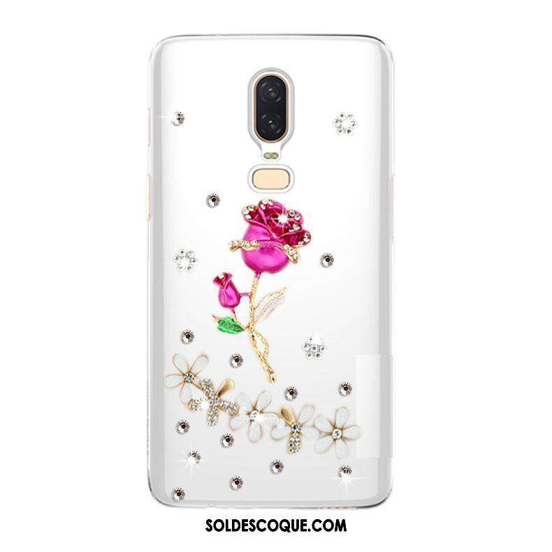 Coque Oneplus 6 Fluide Doux Strass Tendance Protection Étui En Vente