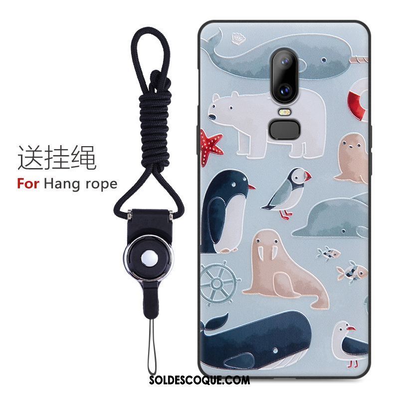 Coque Oneplus 6 Incassable Protection Tendance Gaufrage Téléphone Portable Soldes