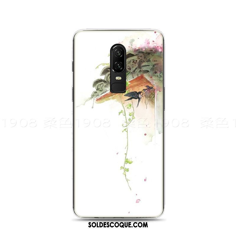 Coque Oneplus 6 Incassable Tout Compris Vert Couleur Art Soldes